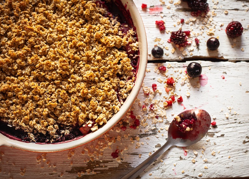 crumble-miel-fraises