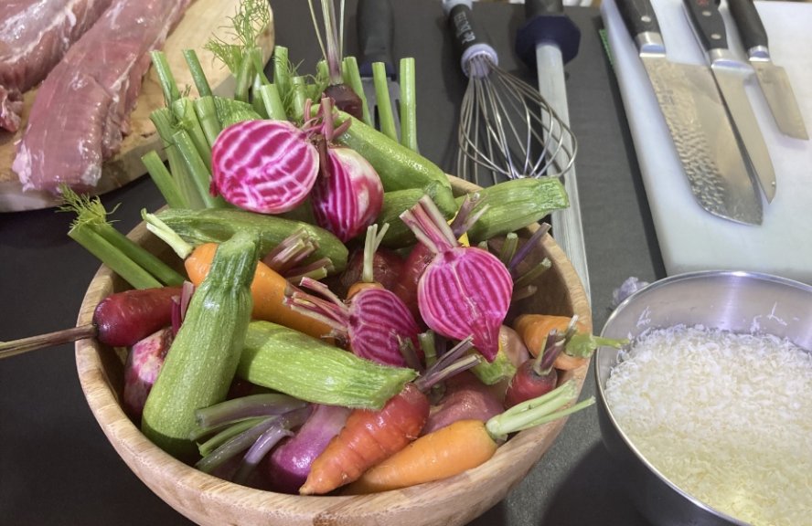 Filet mignon et légumes